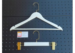 Плечики дерев'яні з позолоченим гачком 42х1см (білі)